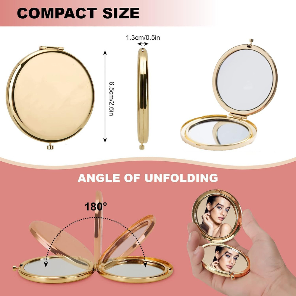 Magnifying Compact Mirror for Purses with 2 X 1X Magnification, Folding Mini Poc