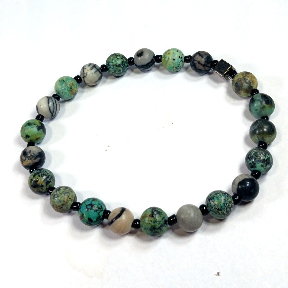 Boho Chic African Turquoise Stone Bead Bracelet