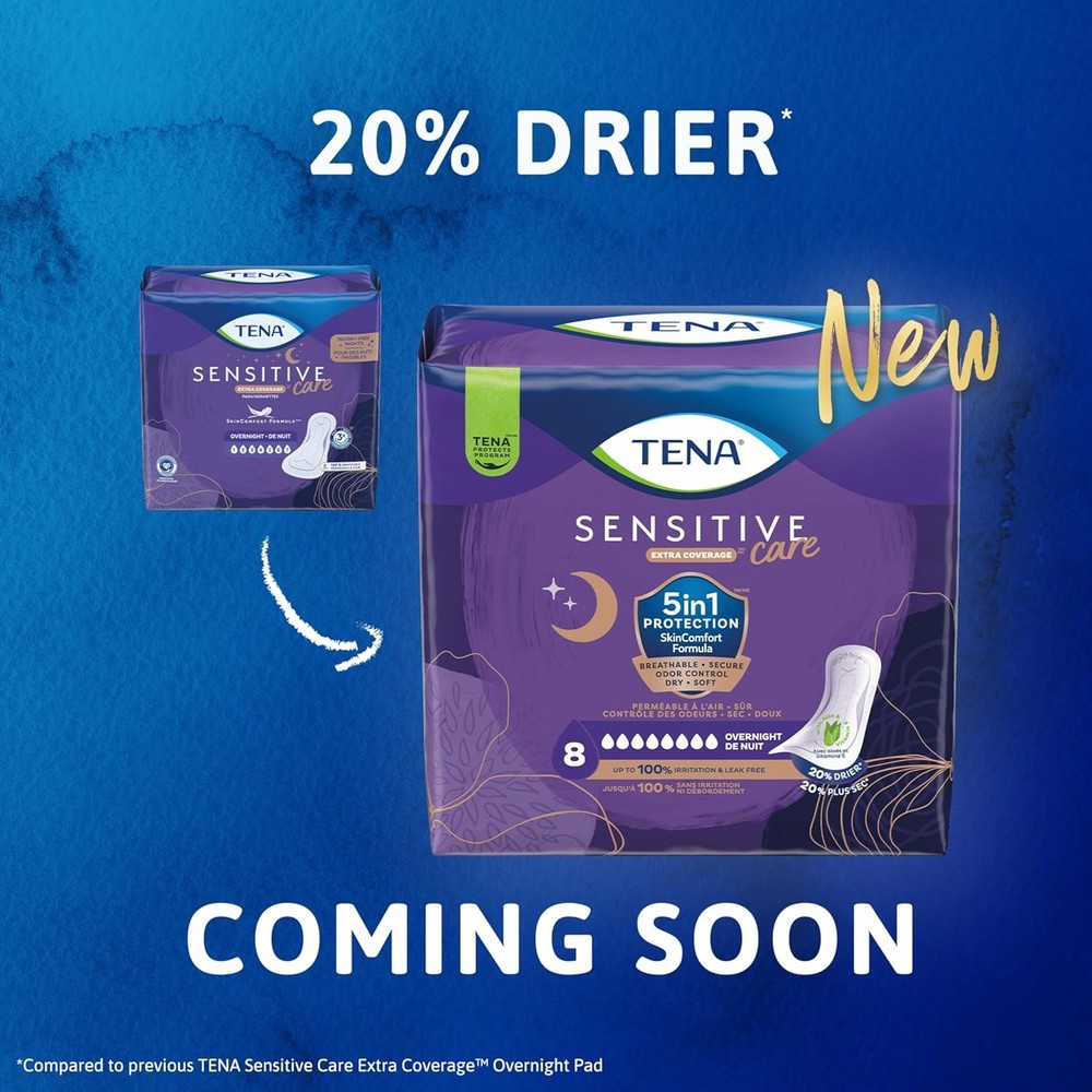 TENA Sensitive Care Incontinence Pads, Bladder Control, 135 Count