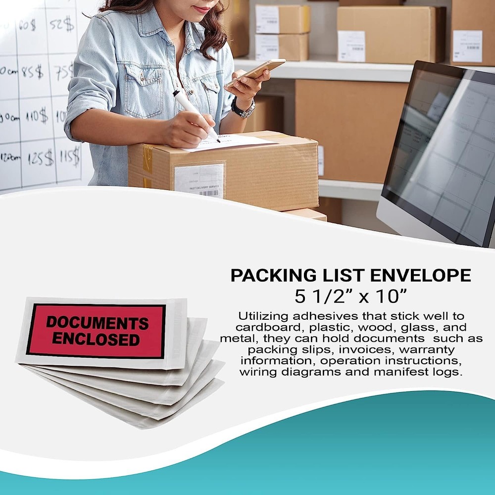 1000 Important Papers Packing Envelopes 5.5 x 10 Back Loading