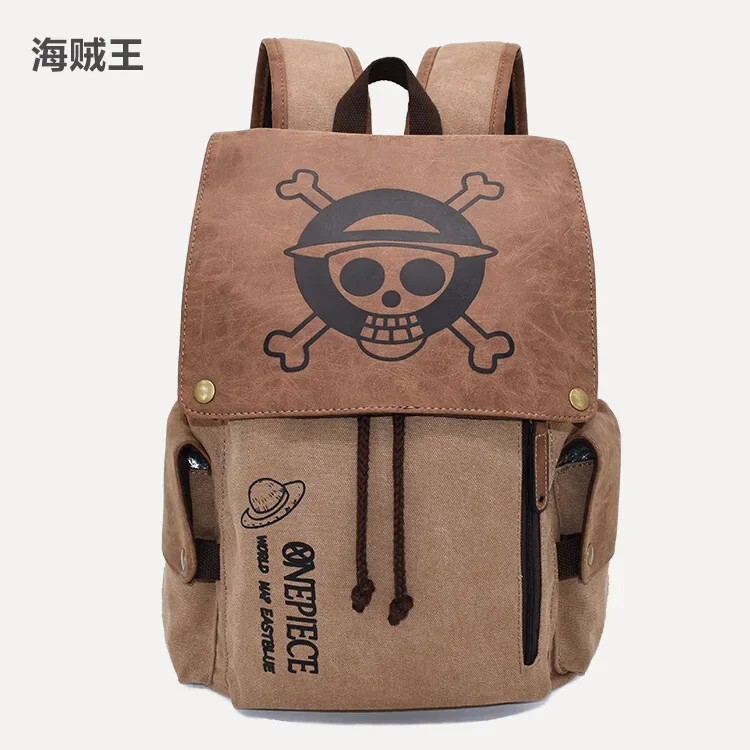 New One Piece Anime Backpack | Canvas School Bag for Students