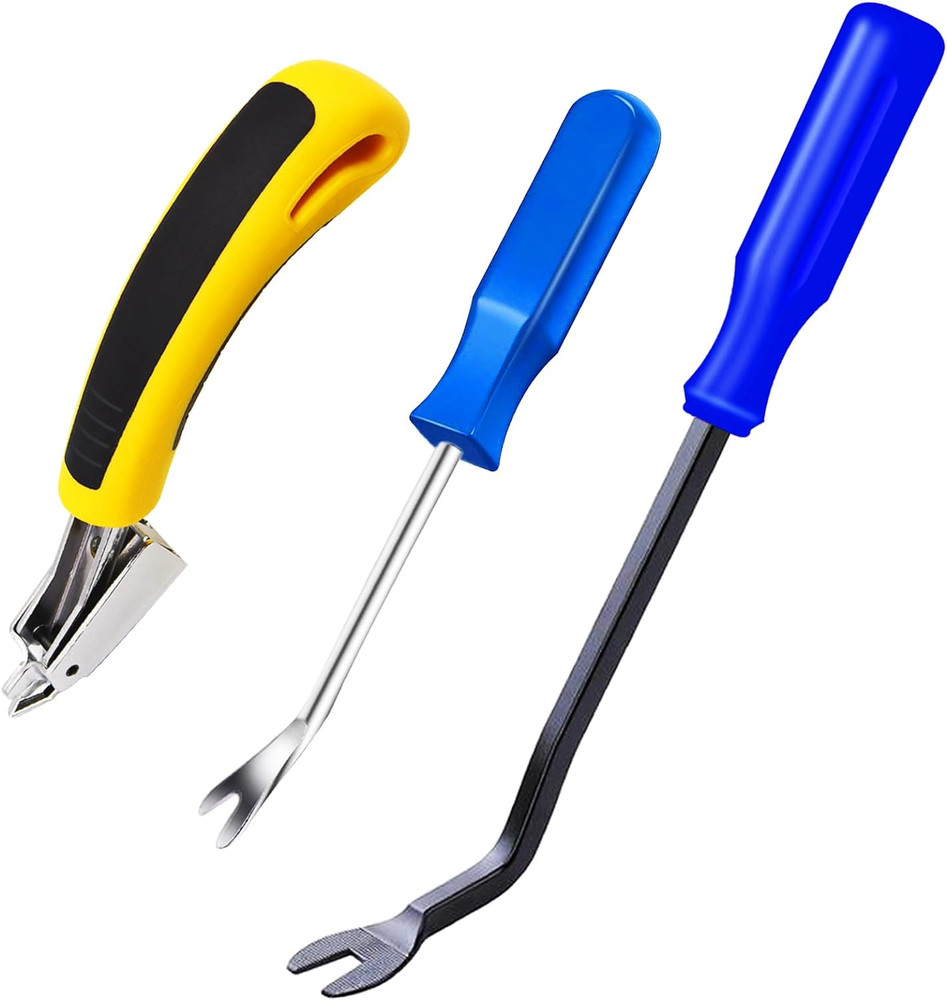 3Pcs Heavy Duty Upholstery and Construction Staple Remover with Tack Puller Tool
