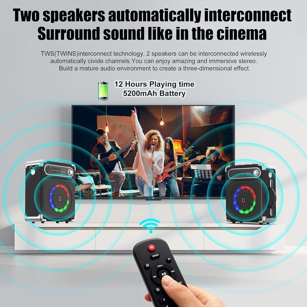 Multi-Function Karaoke Machine with Built-in Subwoofer - Perfect for Any Event