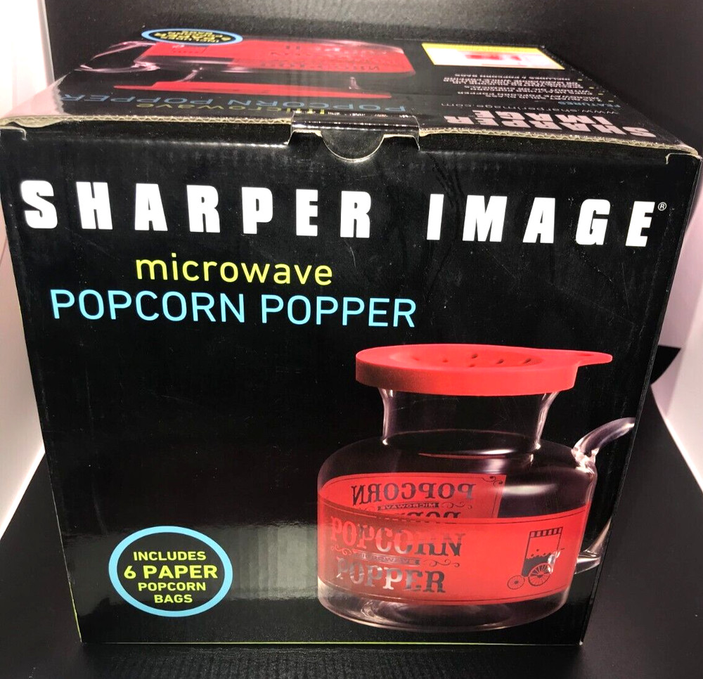 Sharper Image Popcorn Making Kit / Microwave Popcorn Popper - NEW in Box