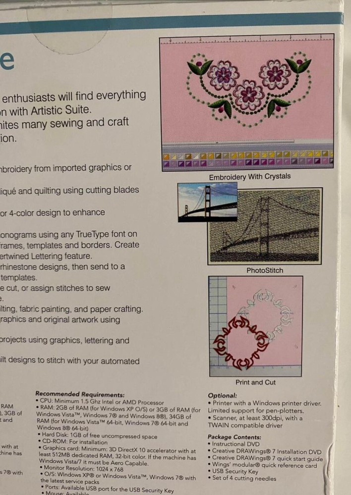 Artistic Suite Software For Cutting Rhinestone Patterns, Embroidery + More