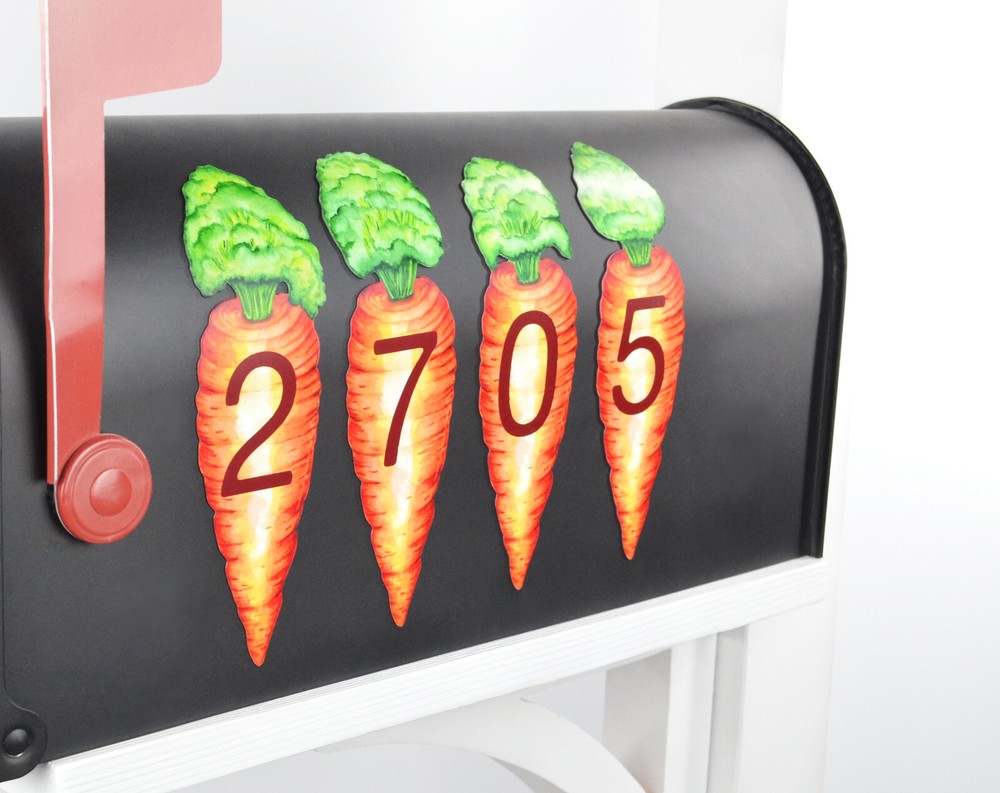 Mailbox Magnet Partial Cover Carrots Plain or with Address Nbrs