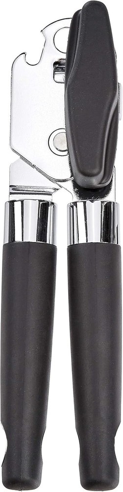 Multi-function Manual Can Opener and Bottle Opener, Black and Soft Grip Dual