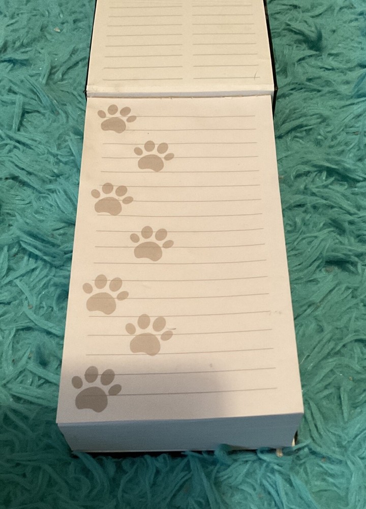 Cute Cat Note Pad With Paw Prints