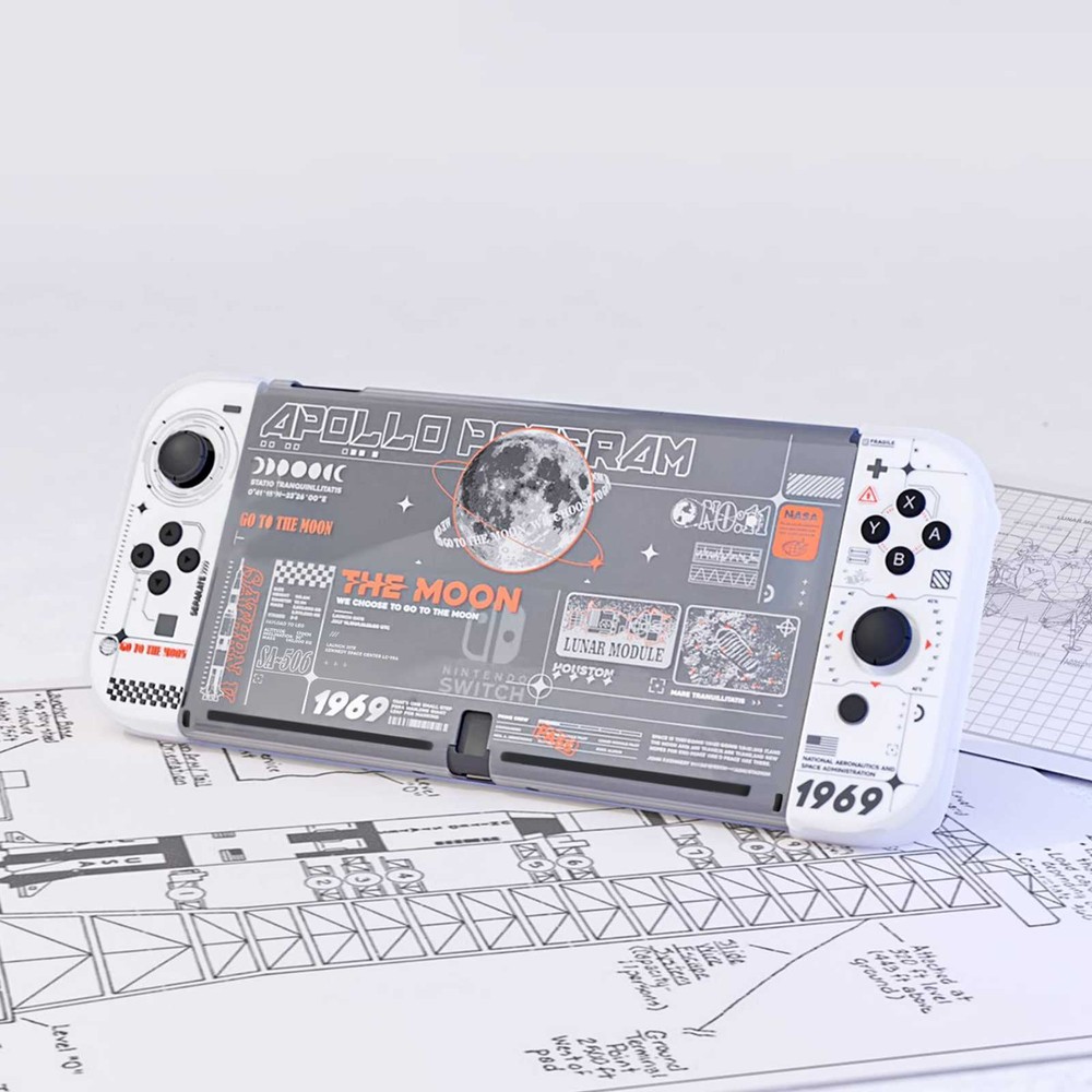 GeekShare Protective Case for Nintendo Switch OLED Hard Shell moon landing