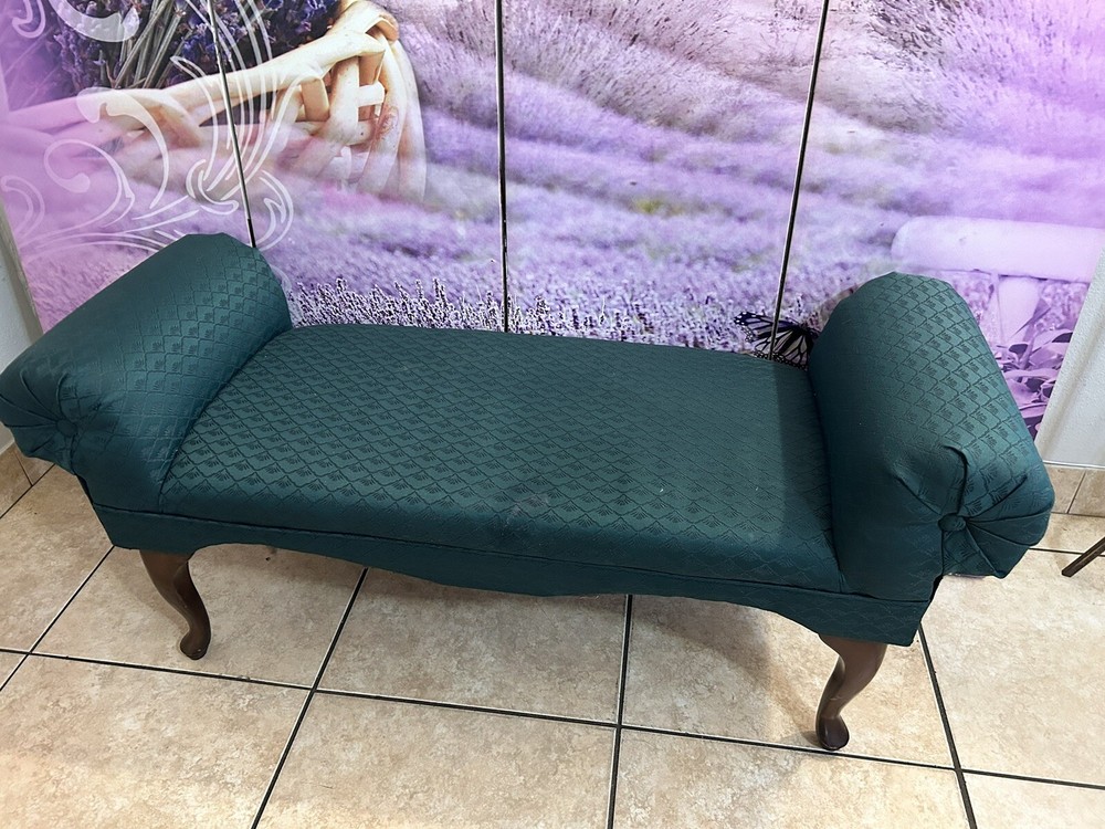 Vintage Mid Century Long Upholstered Long Bench