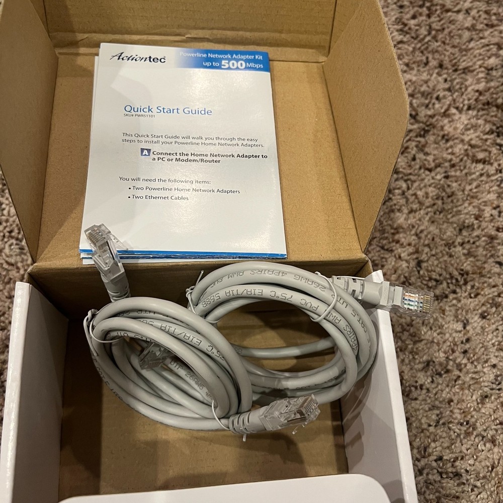 ActionTec 500 Mbps Powerline Network Adapter Model PWR500