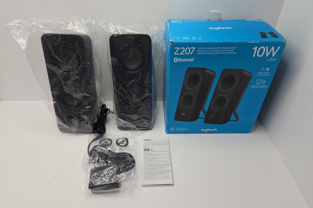 Logitech Z207 2.0 Bluetooth Computer Speakers Black Wireless - Read