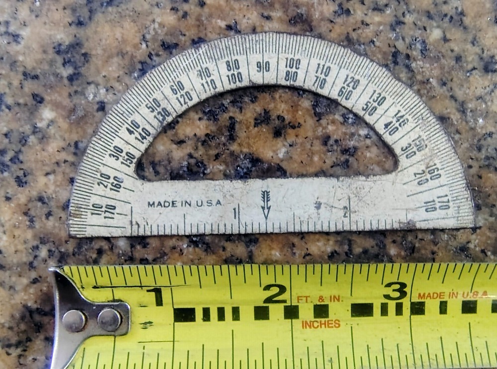 🗽 VINTAGE BRASS DRAFTING MECHANICAL PROTRACTOR