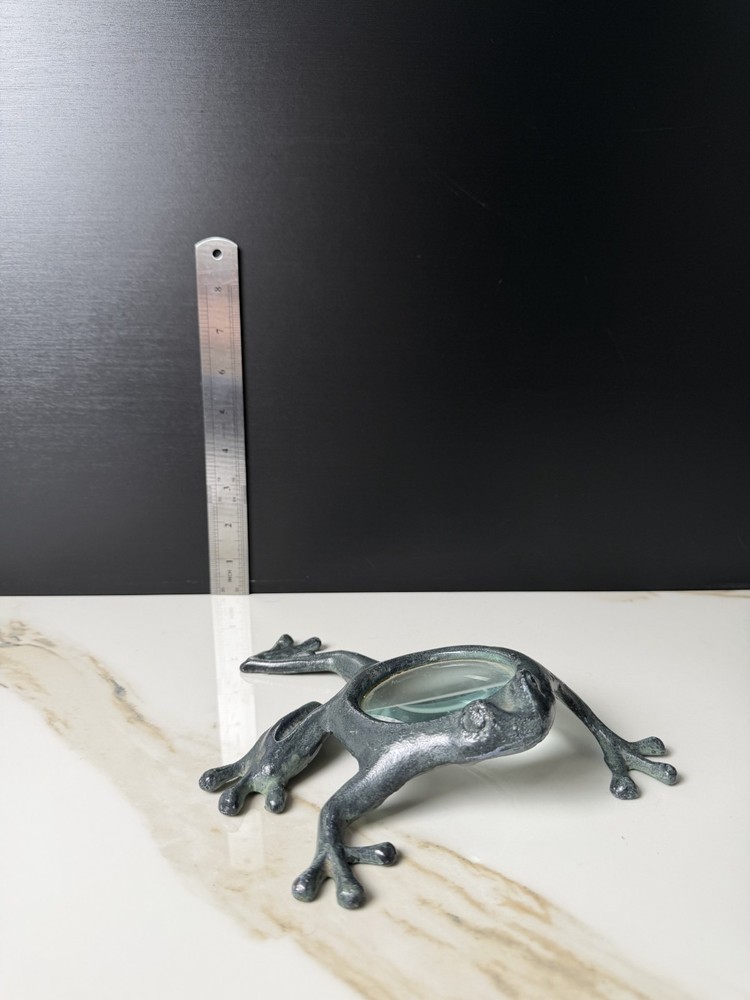 The Patinated Frog Desk Magnified