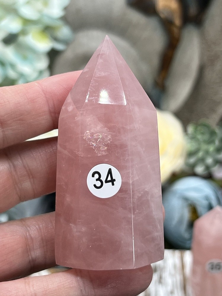 Natural Rose Quartz Points Amazing pinks Free ship & Gift