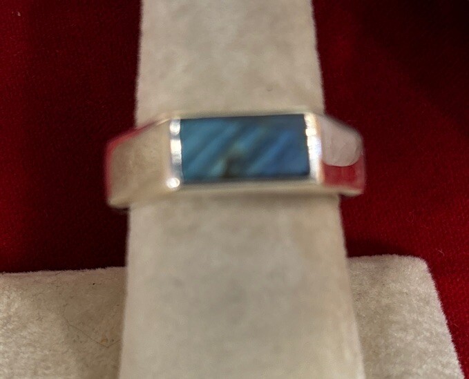 mens sterling silver ring Size 9 Labradorite