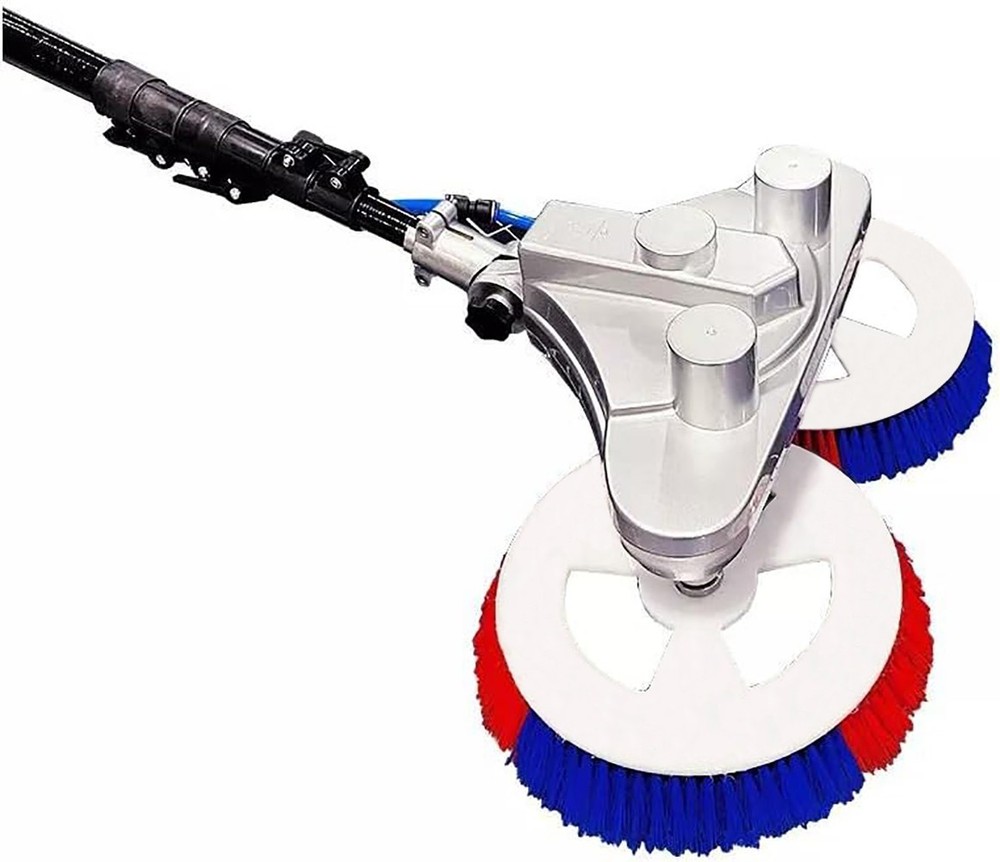 Dual Power Solar Panel Cleaner – Brush & Pole Set ,Use Battery or AC