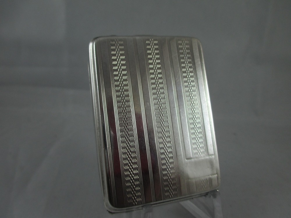 ART DECO SOLID SILVER, GEORGE V MATCH BOOK CASE, THOMAS LACK, BIRM. 1926