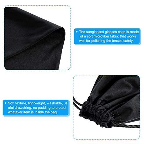 Ski Goggle Bag, Microfiber Snow Goggles Case Cover Soft Storage Sleeve Black