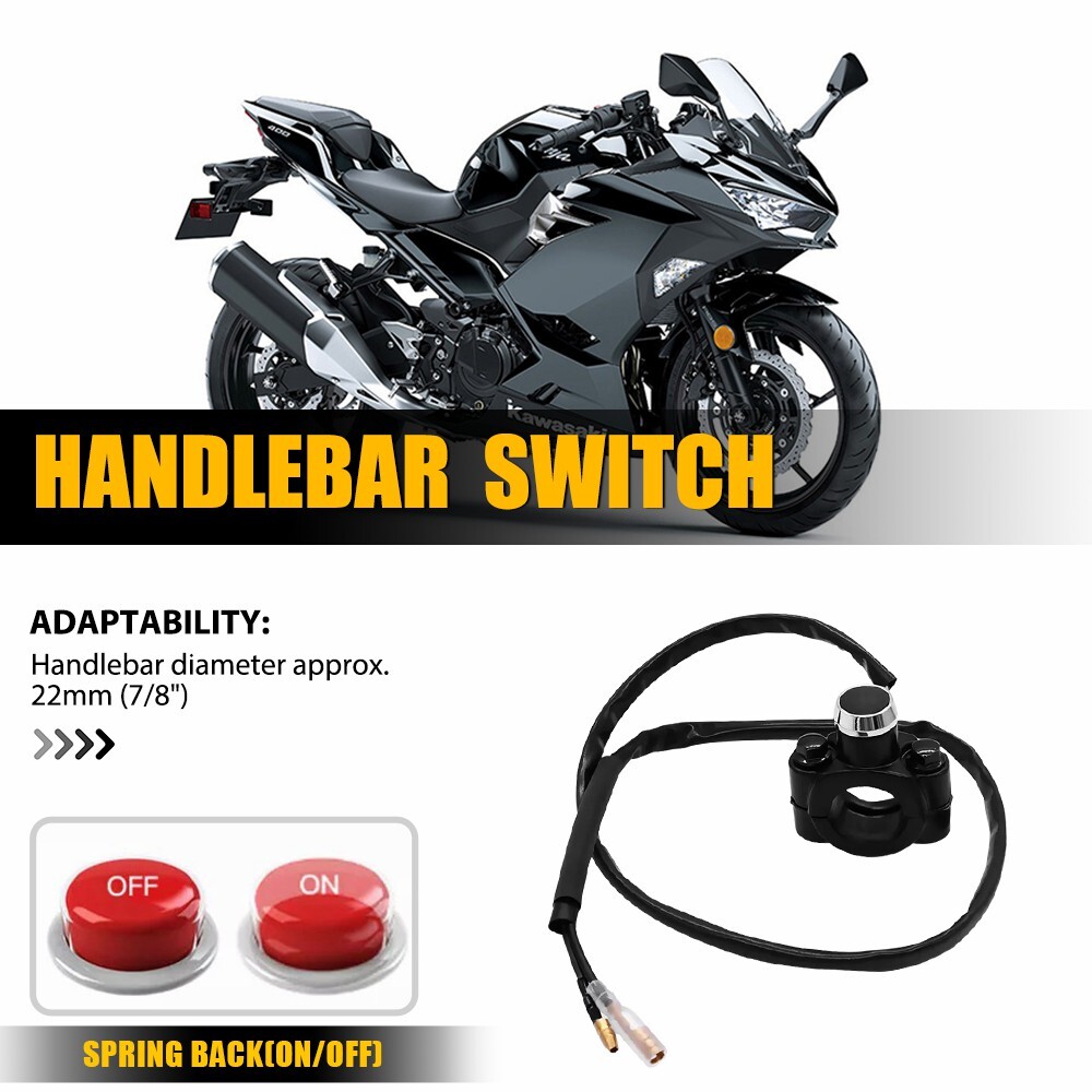 Universal 12V Motorcycle Switch Horn Handlebar Mount Push Button Momentary Start