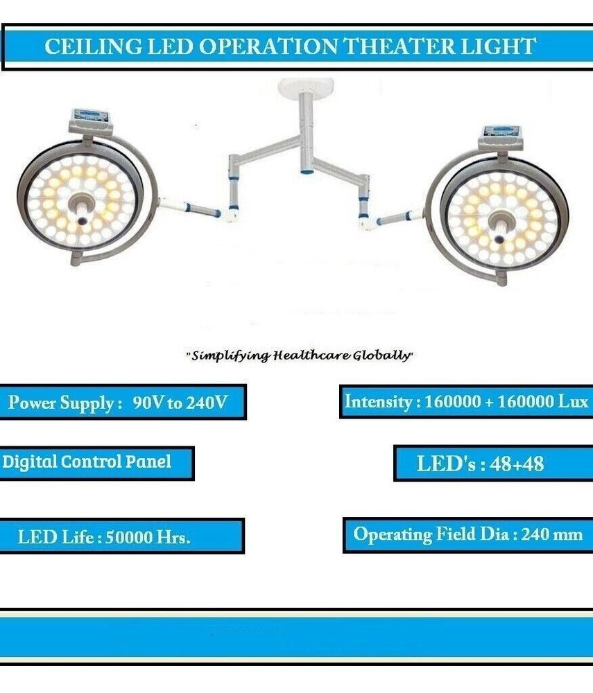 OT Light Twin Satellite Examination & Operation Theater Ceiling Light