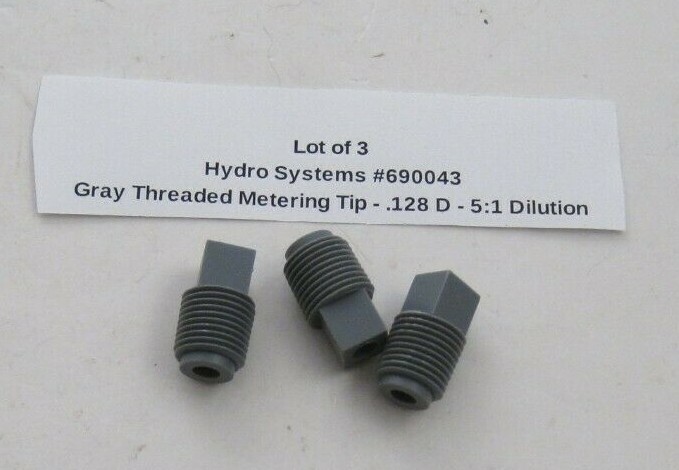(Qty 3) Hydro Systems 690043 Gray Threaded Metering Tip - .128 D - 5:1 Dilution