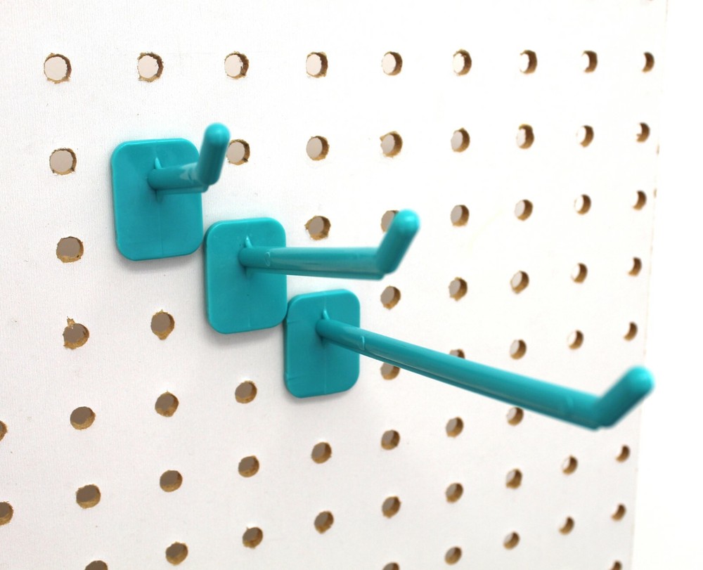 2" 4" or 6" Teal Plastic Pegboard Hooks Garage/Tools/ Storage/Crafts/75 100 pack