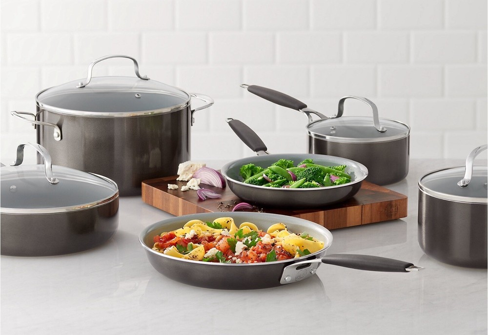 Food Network 10-pc Nonstick Ceramic Cookware Set Graphite