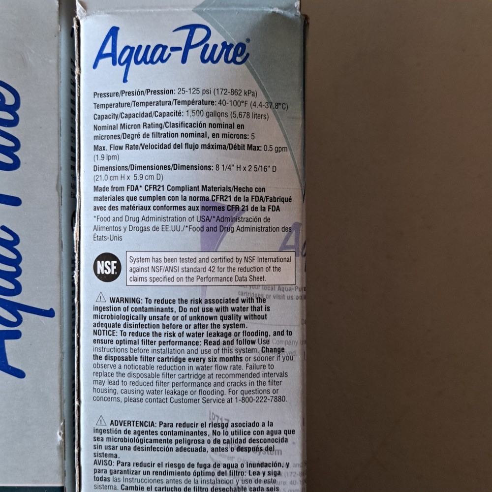 3-Pack Aqua-Pure AP717 Inline Water Filter for Refrigerator