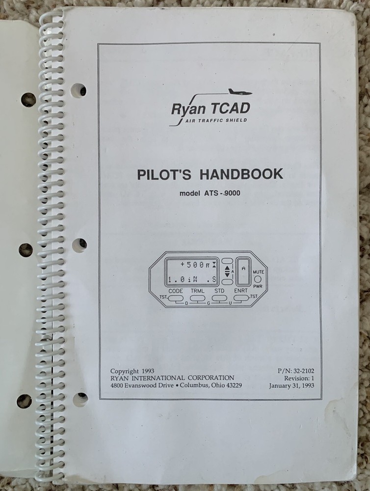 Ryan TCAD Pilot's Handbook Model ATS-9000