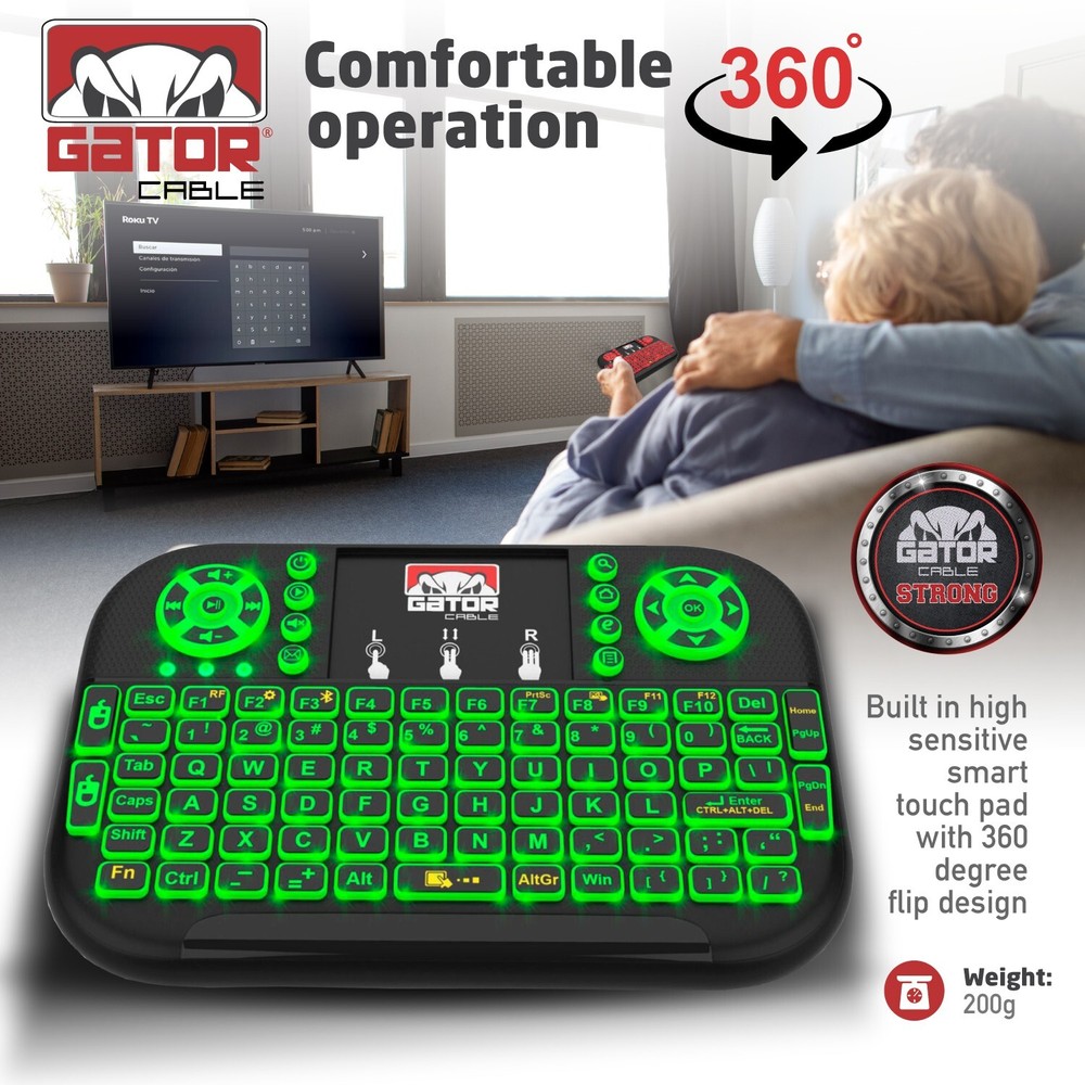 Mini Wireless Bluetooth Keyboard Remote Touchpad Smart-TV Android TV PC Backlit