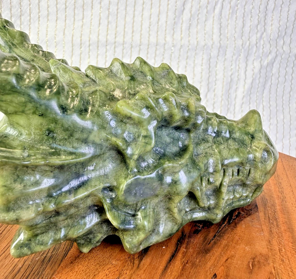 Jade Dragon Skull Carving