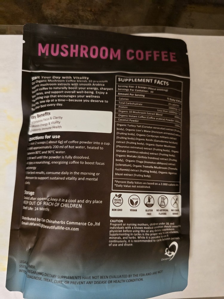 Organic Mashroom Energy Coffee