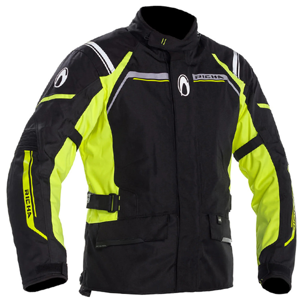 Richa Storm Textile Motorcycle Jacket - Black/Flo Yellow
