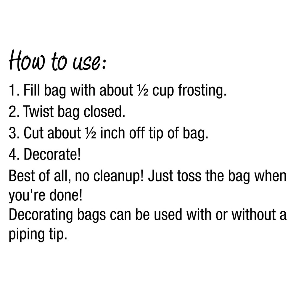 (4 pack) Great Value Disposable Decorating Bags, 8 Count