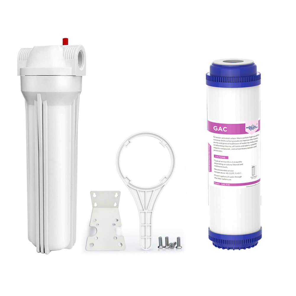 10 Inch Whole House Water Filter Housing Filtration 10" x2.5" Activated Carbon