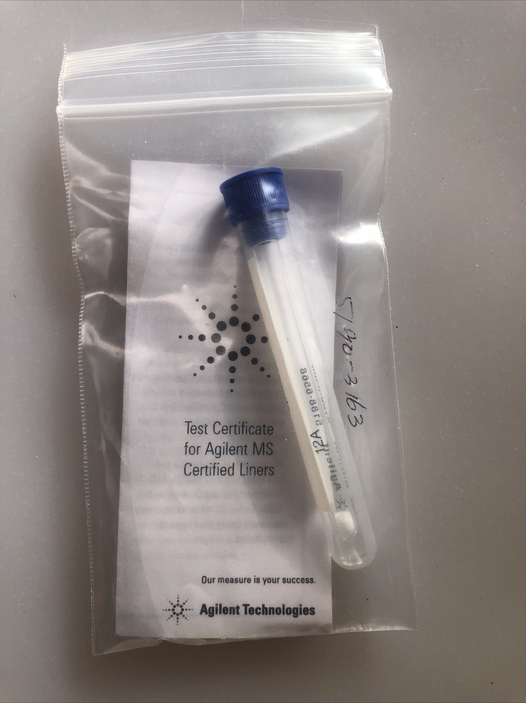 Agilent 5188-6568 Splitless Single Taper, MS Certified Liner with Glass Wool