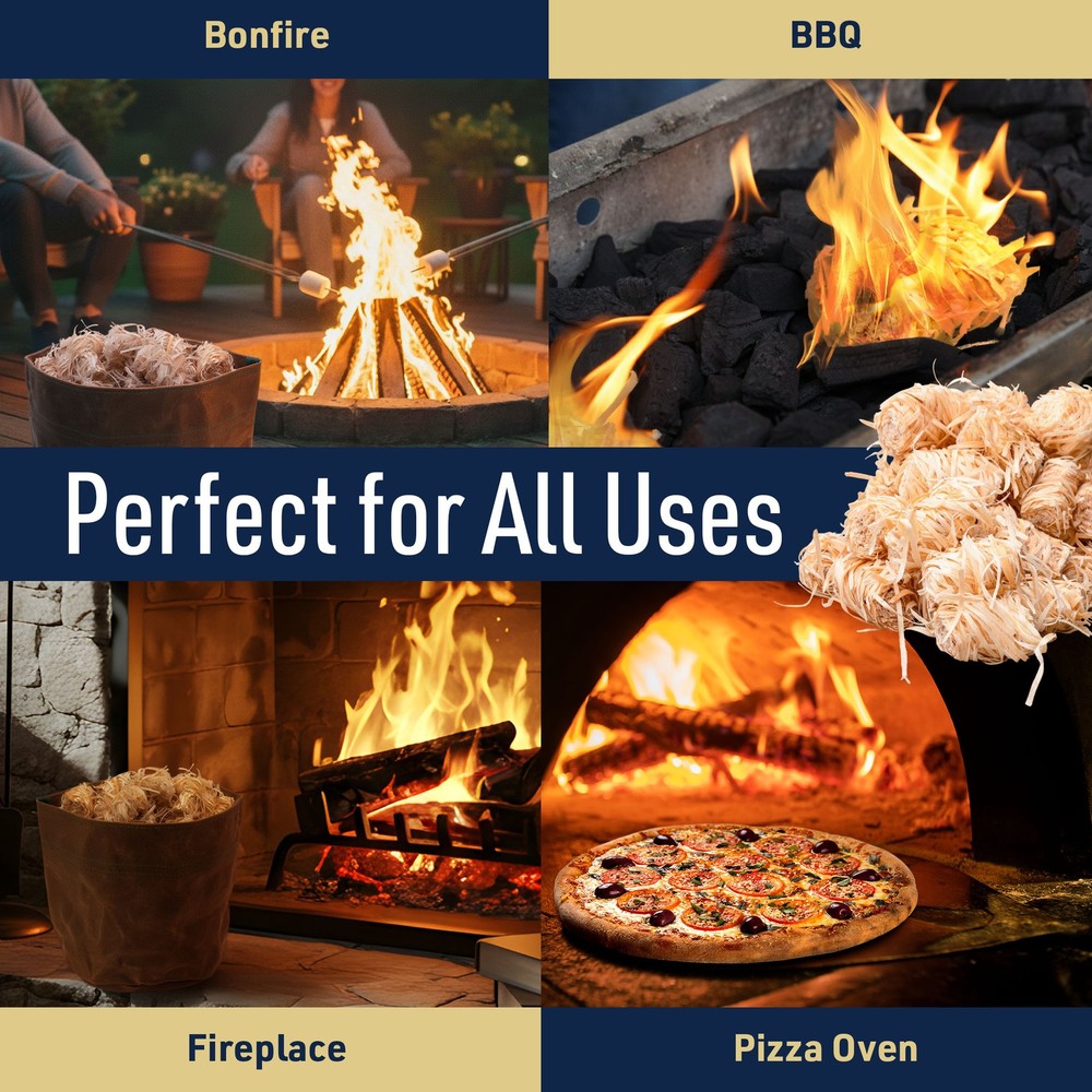 Fire Starter 50-Pack Natural Fire Starters Wood Firestarter Camping Essentials