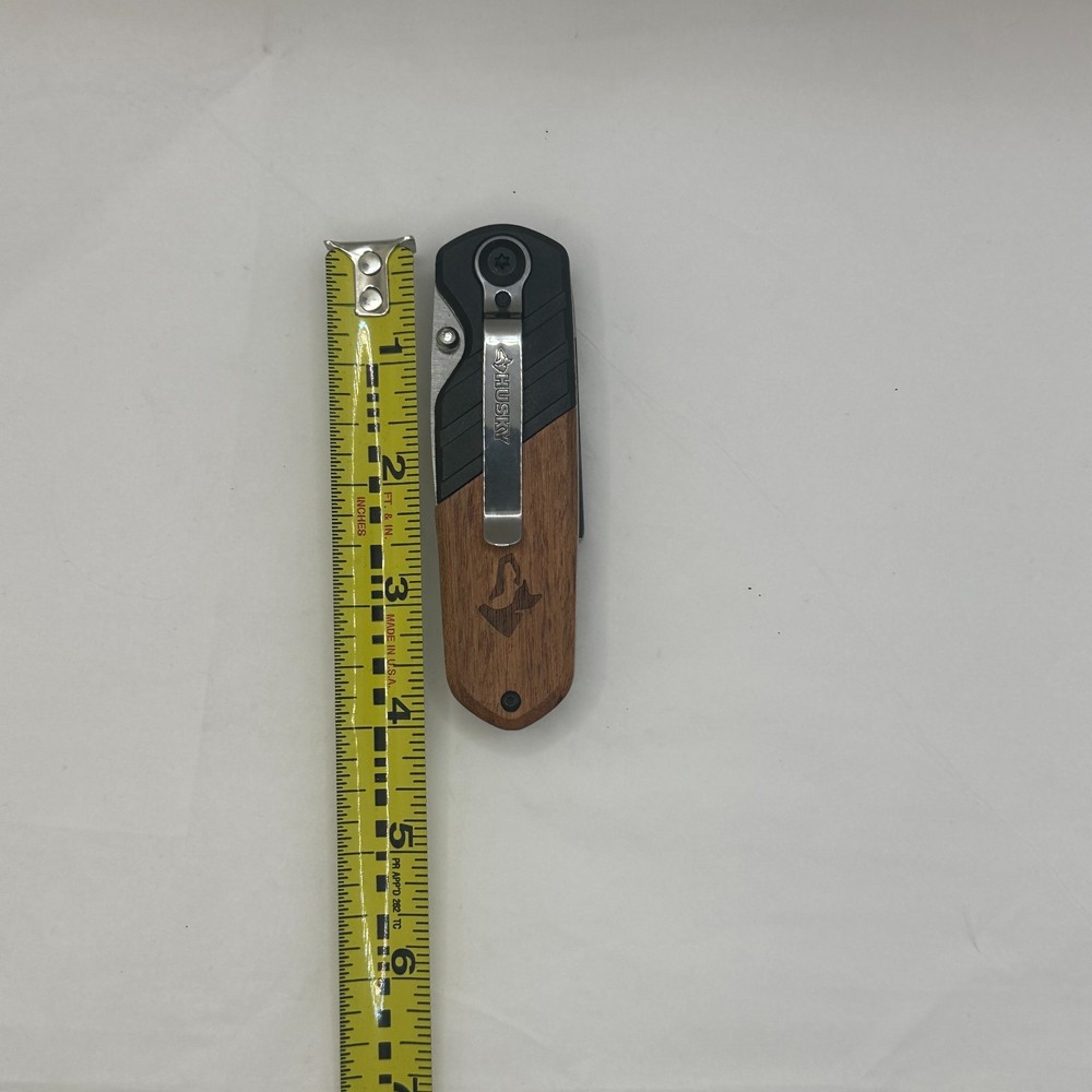Husky Wood Handle Folding Lock-Back Utility Knife