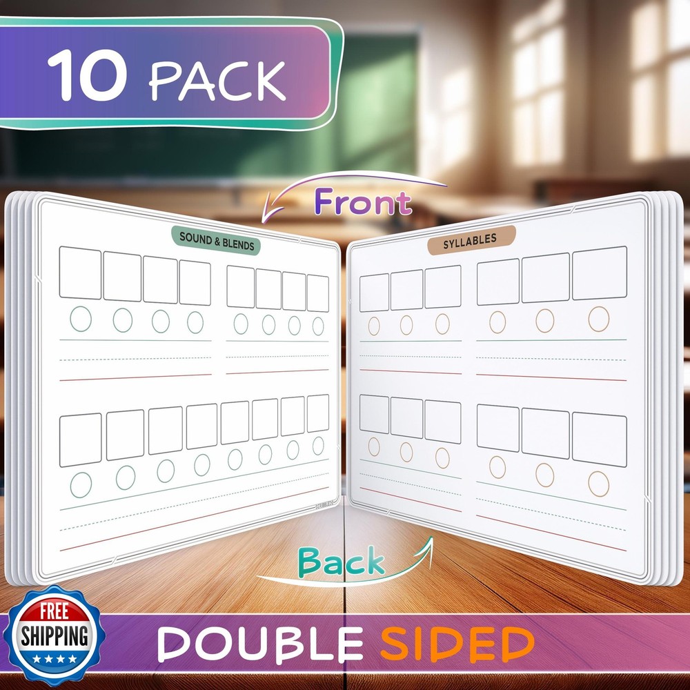 SCRIBBLEDO Phonemic Awareness Sounds and Blends Dry Erase Sheets 9”x12” Phoni
