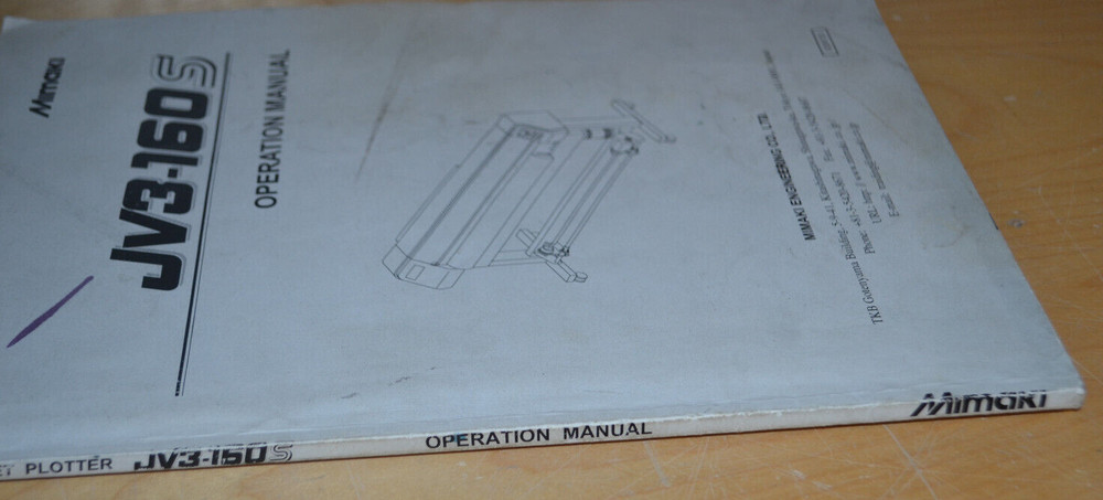 Mimaki ~ JV3-160S ~ Color Inkjet Plotter ~ OPERATION MANUAL ~ Original ~ (D)