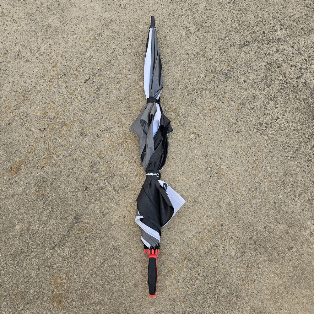 Taylormade Vented Double Canopy Auto Open 64" Golf Umbrella Black Gray White