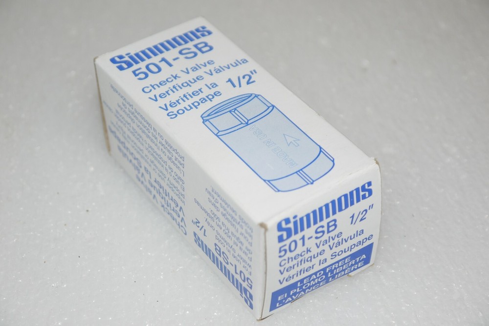 SIMMONS 501-SB CHECK VALVE 1/2" NEW