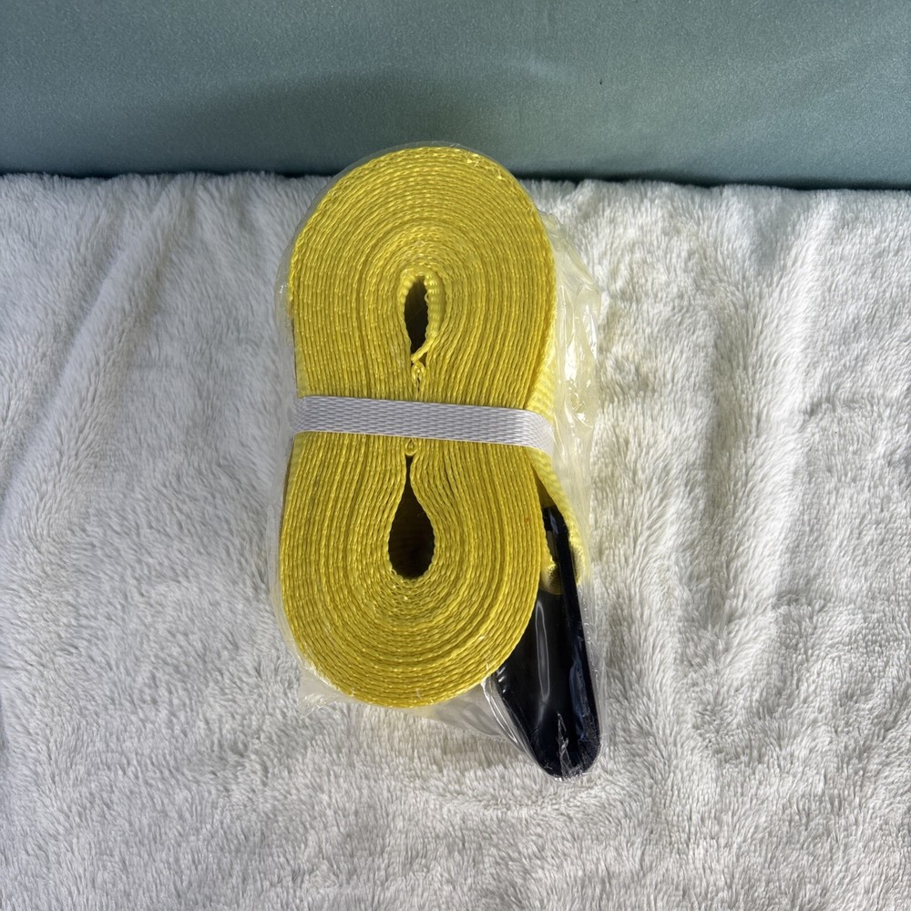 Winch Strap with Flat Hook for Flat Bed Cargo 5500lbs 4” x 30 feet