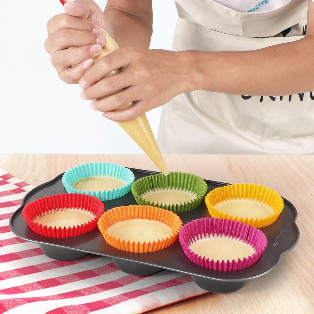 Caperci Bright Rainbow Jumbo Cupcake Liners Extra Large Jumbo,