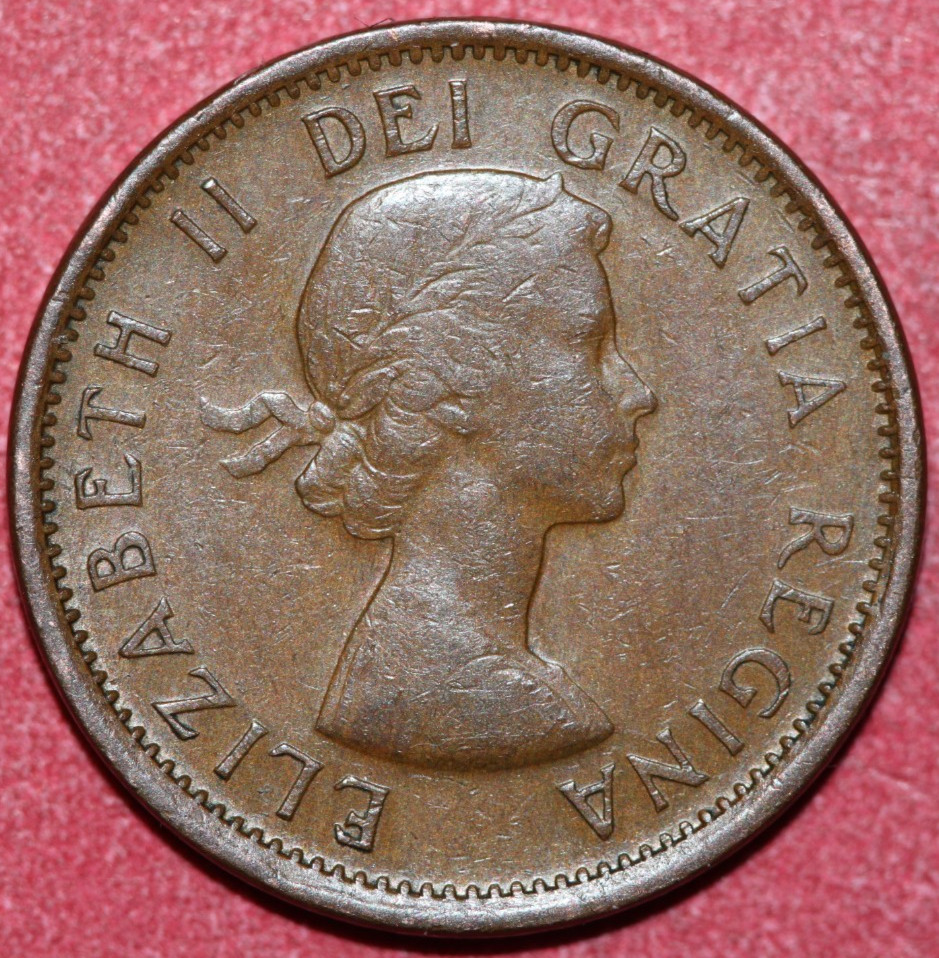 Canada 1957 Cent Elizabeth II 19mm