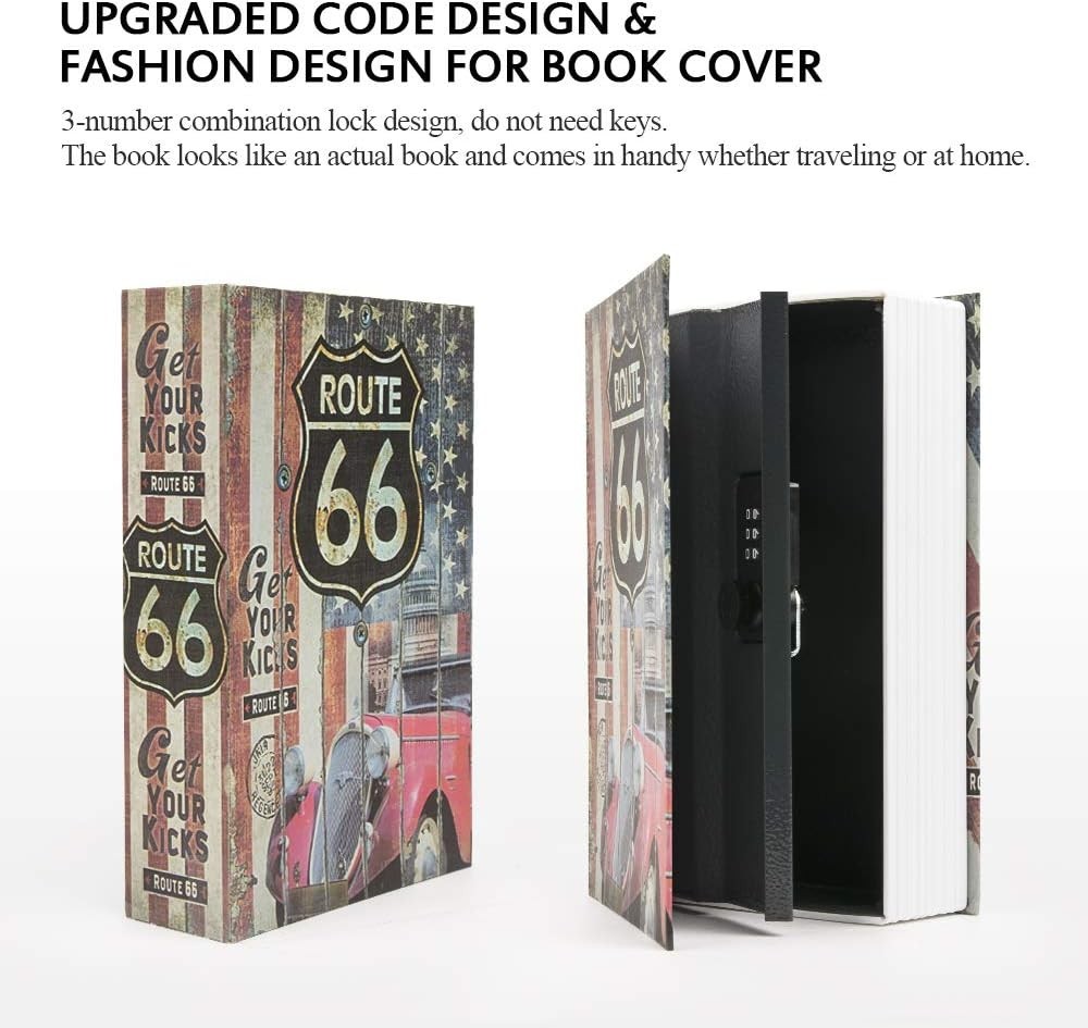 Compact 9.5" Hidden Lock Box with Combination Lock for Secure Valuables Storage