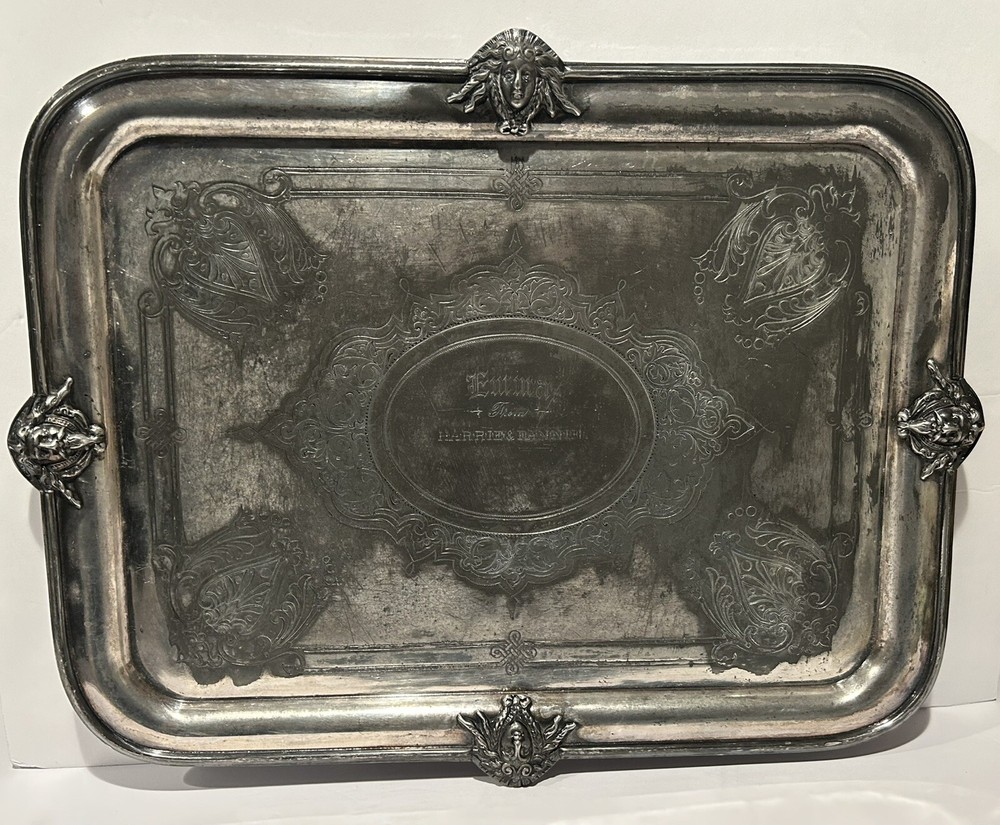 Vintage 16" Rectangular International Silver Hollowware 429 Silverplate Tray