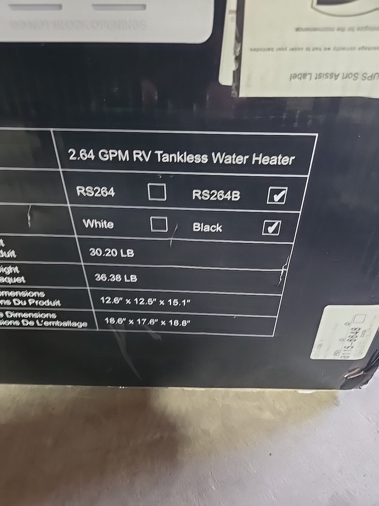 Camplux 2.64 GPM RV Tankless Water Heater Propane Heater Black RS264b