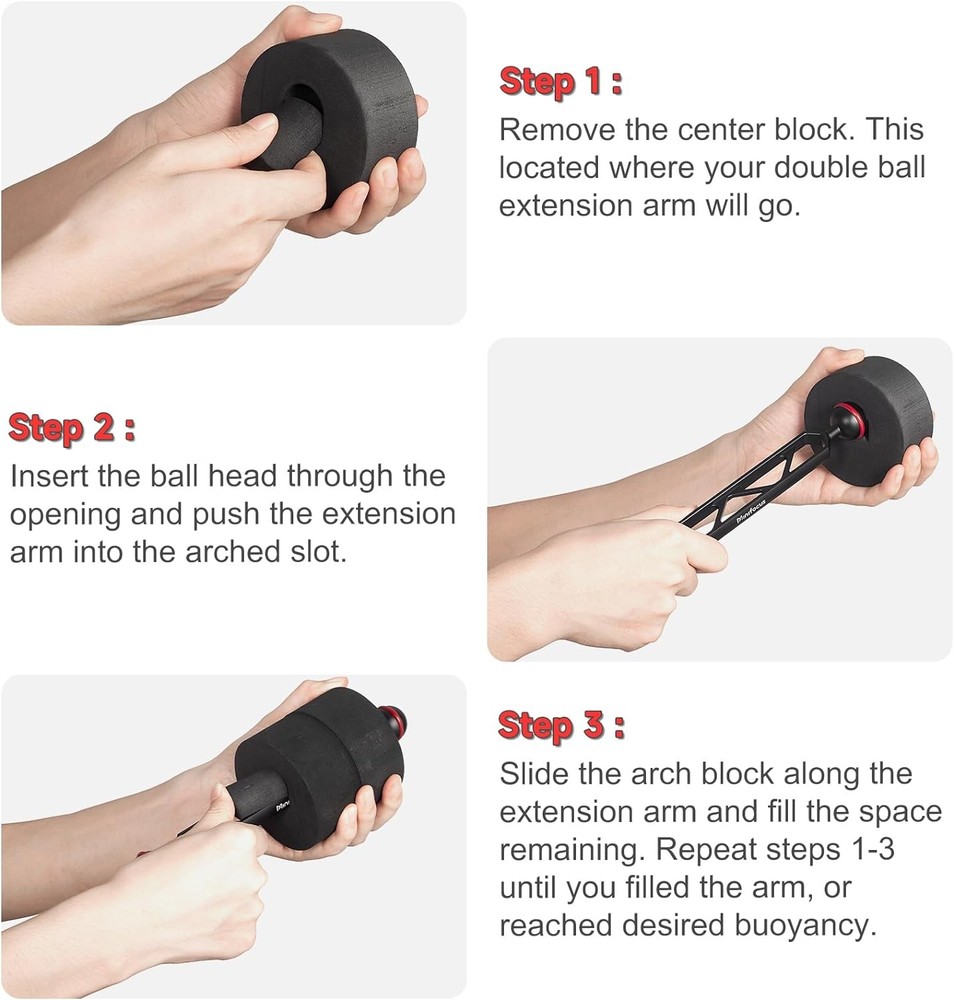 4Pcs Underwater Camera Buoyancy Float Kits, Provided 175g*4, Black